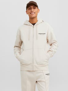 Jack & Jones Zip hoodie -Moonbeam - 12241691