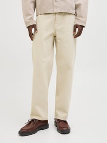 Jack & Jones JJIEDDIE JJCOOPER AM 469 Ohlapne kavbojke -Ecru - 12253572