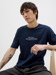 Jack & Jones Printed T-shirt -Navy Blazer - 12276502